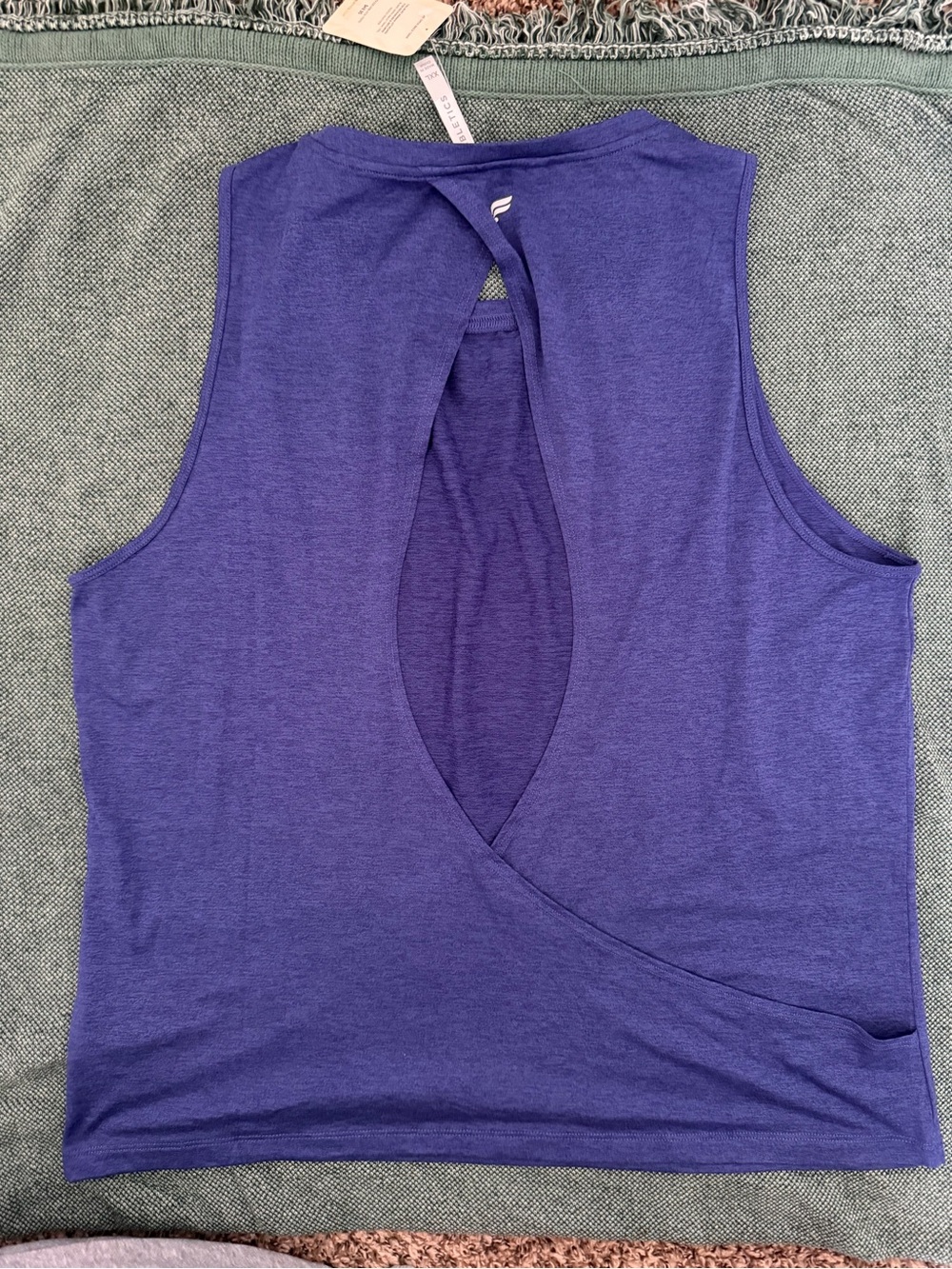 Fabletics Purple Sleeveless Tank - Heathered Workout Top - Picture 3 of 3